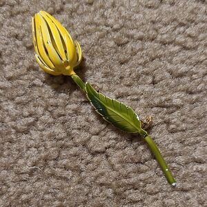 Yellow and Green Floral Brooch